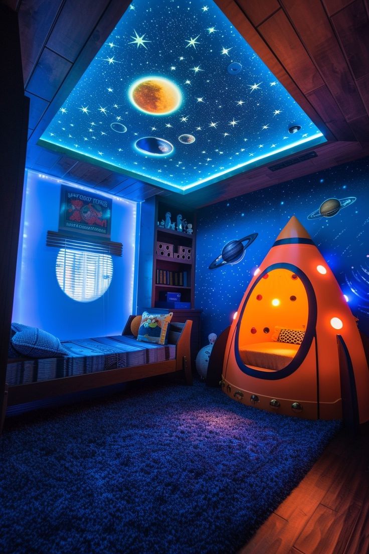 25 Space themed room ideas for a galaxy bedroom