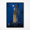 Artemis II NASA Poster - SLS Rocket Moon Launch Pad Print - Space Exploration Wall Art - Kennedy Space Center