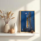 Artemis II NASA Poster - SLS Rocket Moon Launch Pad Print - Space Exploration Wall Art - Kennedy Space Center