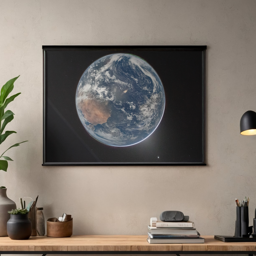 Earth from Artemis II Poster, NASA Space Print, Moon Mission Reid Wiseman Wall Art