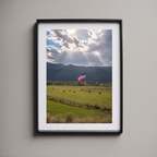 USA Flag Poster Ranch Landscape Dramatic Sky Patriotic Wall Art America 250