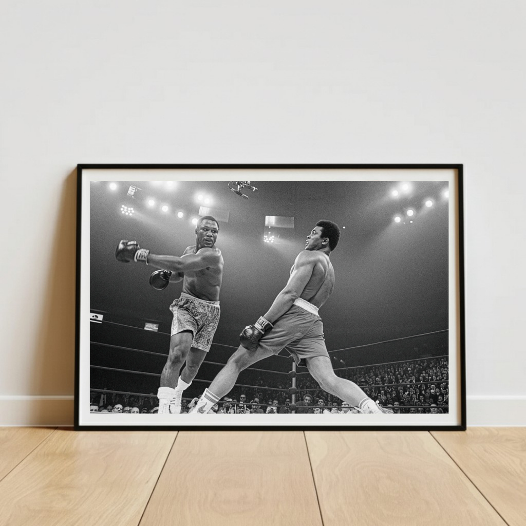 Muhammad Ali vs Joe Frazier Poster Fight Century 1971 Boxing Wall Art Print - Ali Framed Poster Photo
