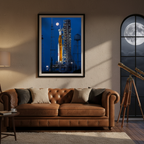 Artemis II NASA Poster - SLS Rocket Moon Launch Pad Print - Space Exploration Wall Art - Kennedy Space Center