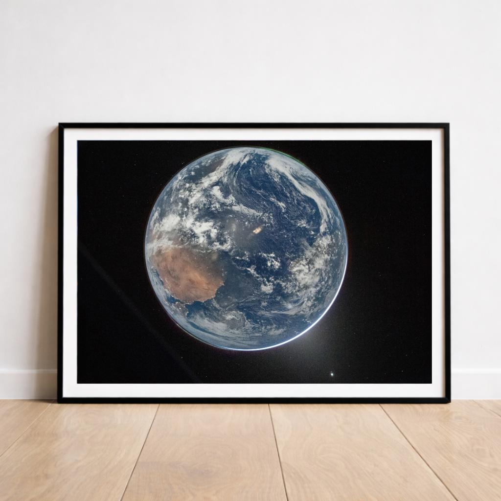 Earth from Artemis II Poster, NASA Space Print, Moon Mission Reid Wiseman Wall Art