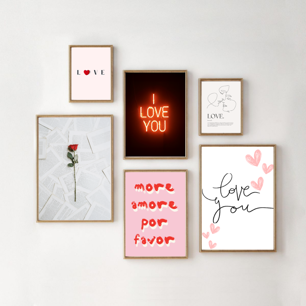 Poster Néon « I Love You » – Décoration murale typographique romantique
