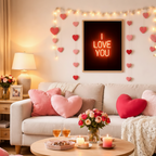 Poster Néon « I Love You » – Décoration murale typographique romantique