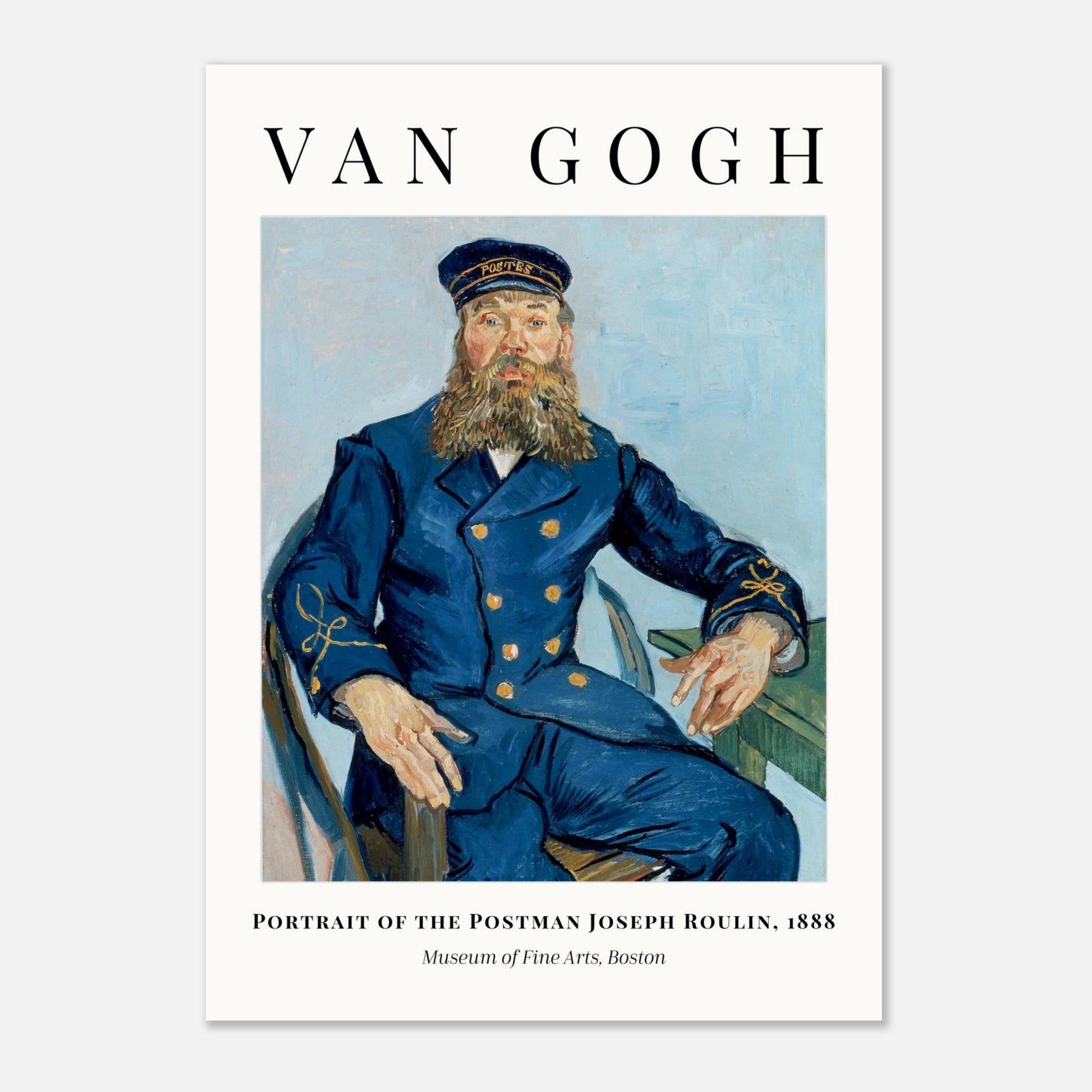 Van Gogh Portrait of Postman Joseph Roulin Print 1888 - Museum