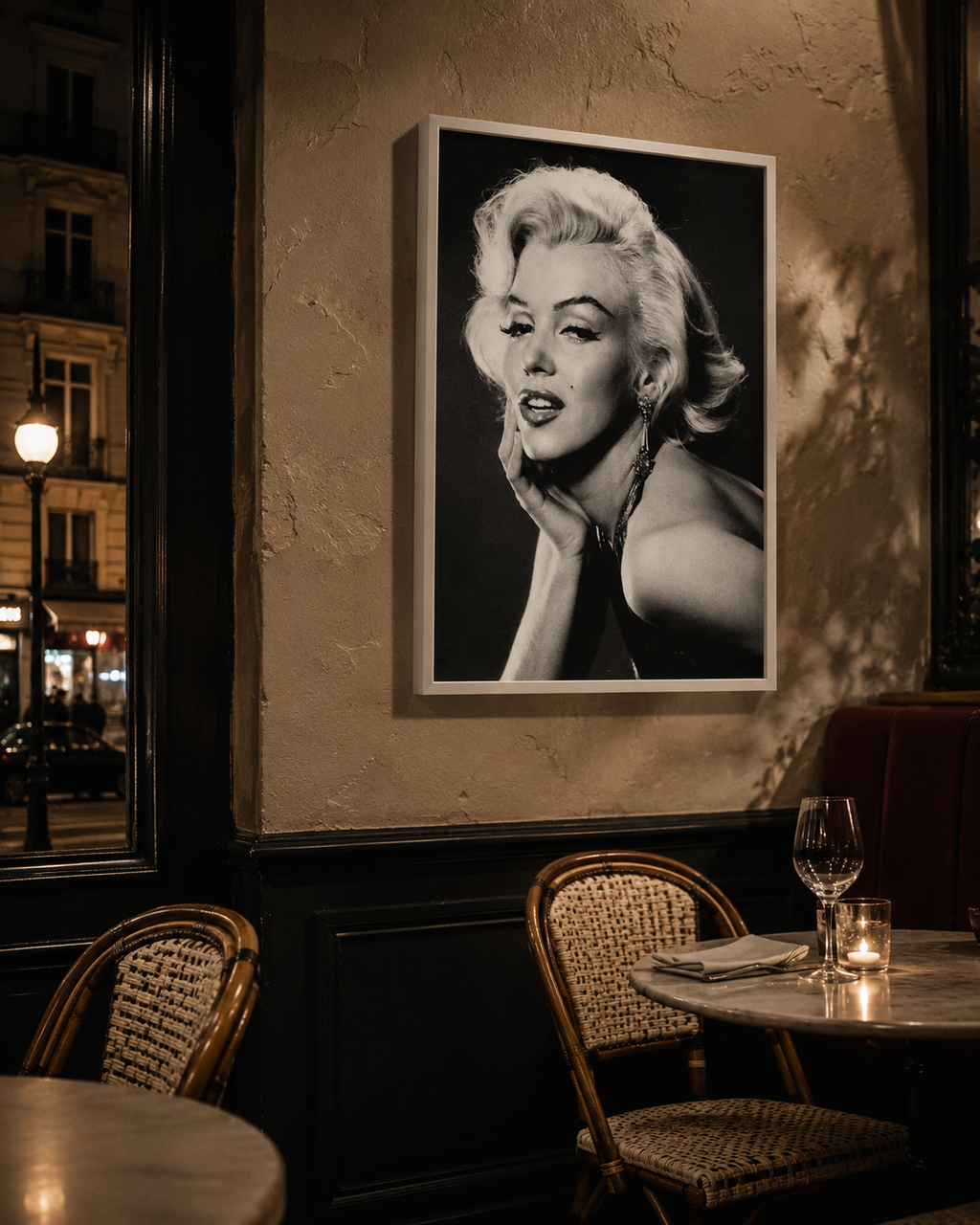 Marilyn Monroe Poster Black White Portrait Vintage Hollywood Wall Art Print