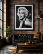 Marilyn Monroe Poster Black White Portrait Vintage Hollywood Wall Art Print