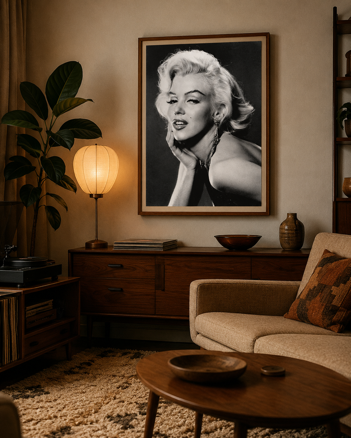Marilyn Monroe Poster Black White Portrait Vintage Hollywood Wall Art Print