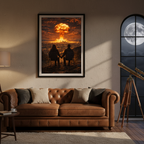 Poster Amour Apocalyptique - Affiche Bombe Atomique - Décoration Murale Fallout - Cadeau pour Couple Dystopie