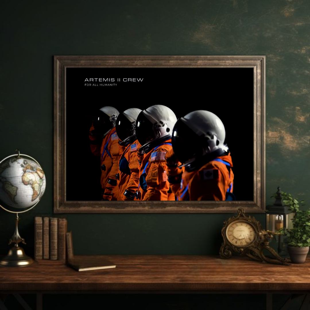 Artemis II Astronaut Crew Poster - NASA Space Suit Print - Moon Missio ...